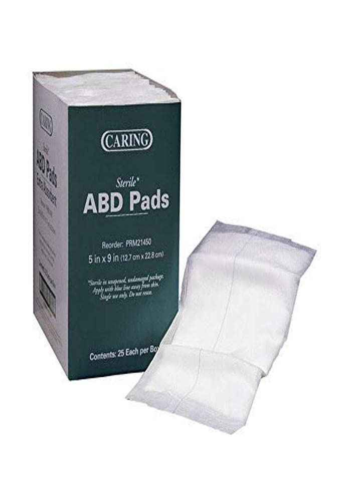Medline Essentials abdominal pad showing absorbent material to wick away fluid for a drier surface