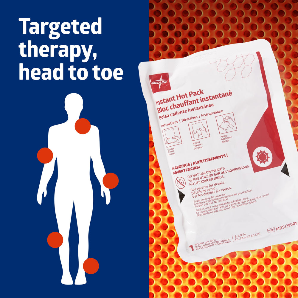 Medline Instant Hot Pack case contents demonstrate 24-pack supply
