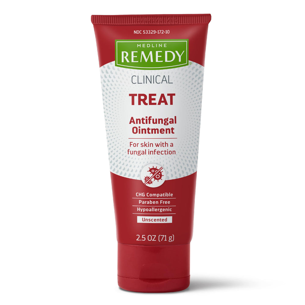 Medline Remedy Phytoplex antifungal ointment 2.5 oz clear tube front view, soothing protection for fungal irritations