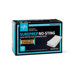 Medline SurePrep No-Sting barrier wipe provides large-area coverage for bigger skin zones.