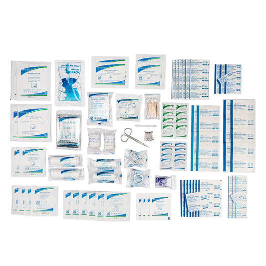 MedSoft First Aid Kit Refill contents for quick restocking and everyday emergency preparedness.
