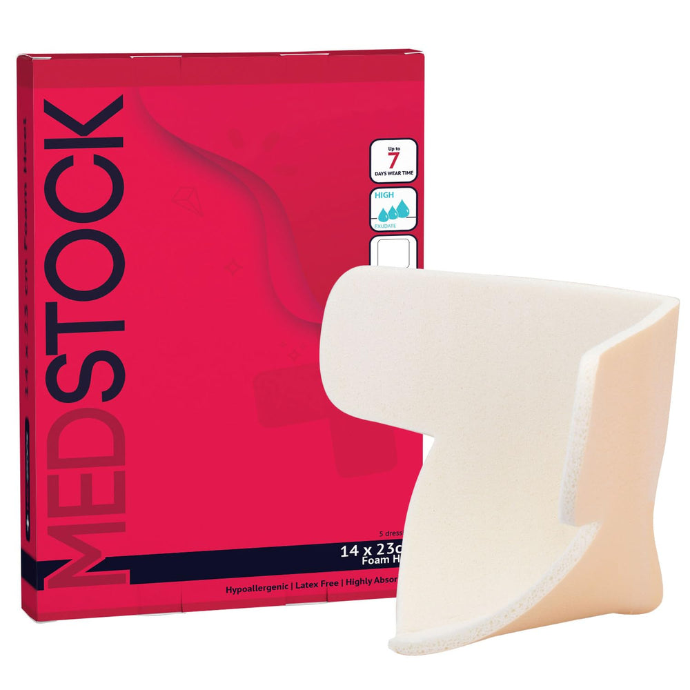 MEDSTOCK foam heel dressing around the heel provides secure cushioning.