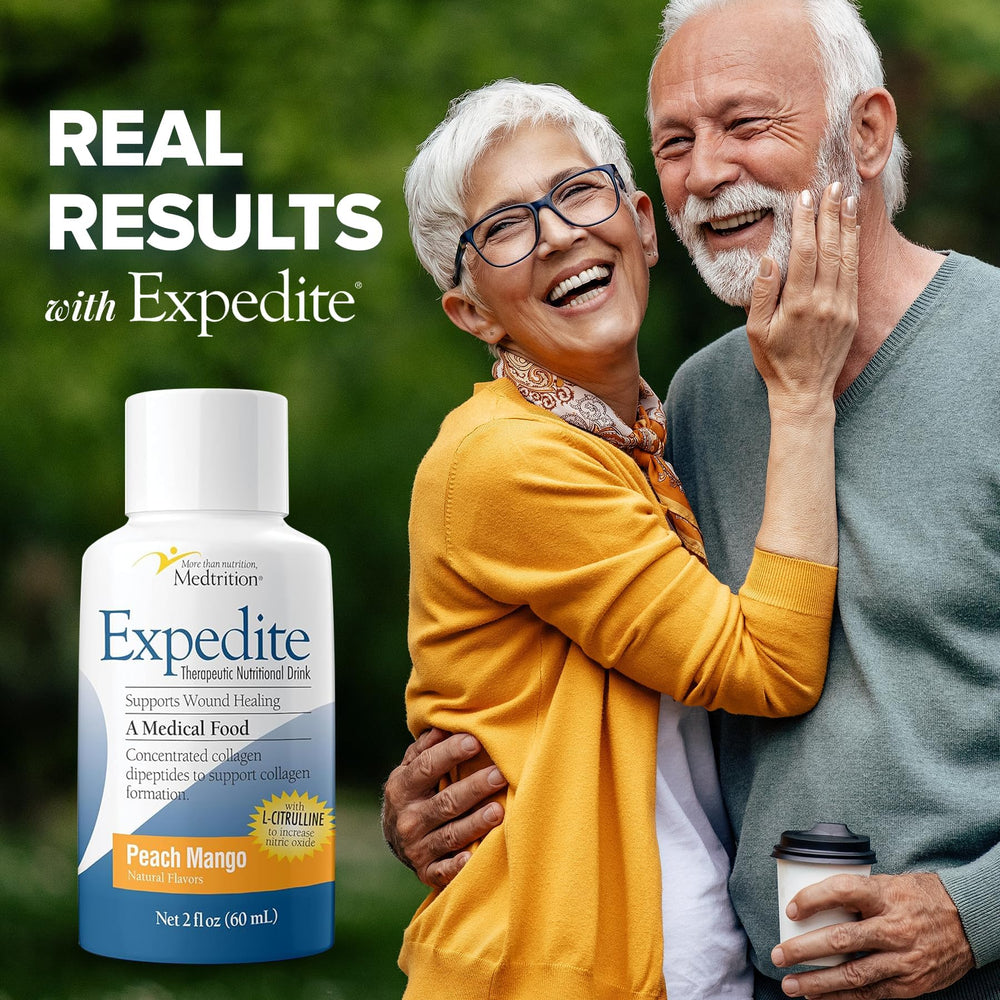 Medtrition Expedite nutrition label highlights 10 g protein per bottle