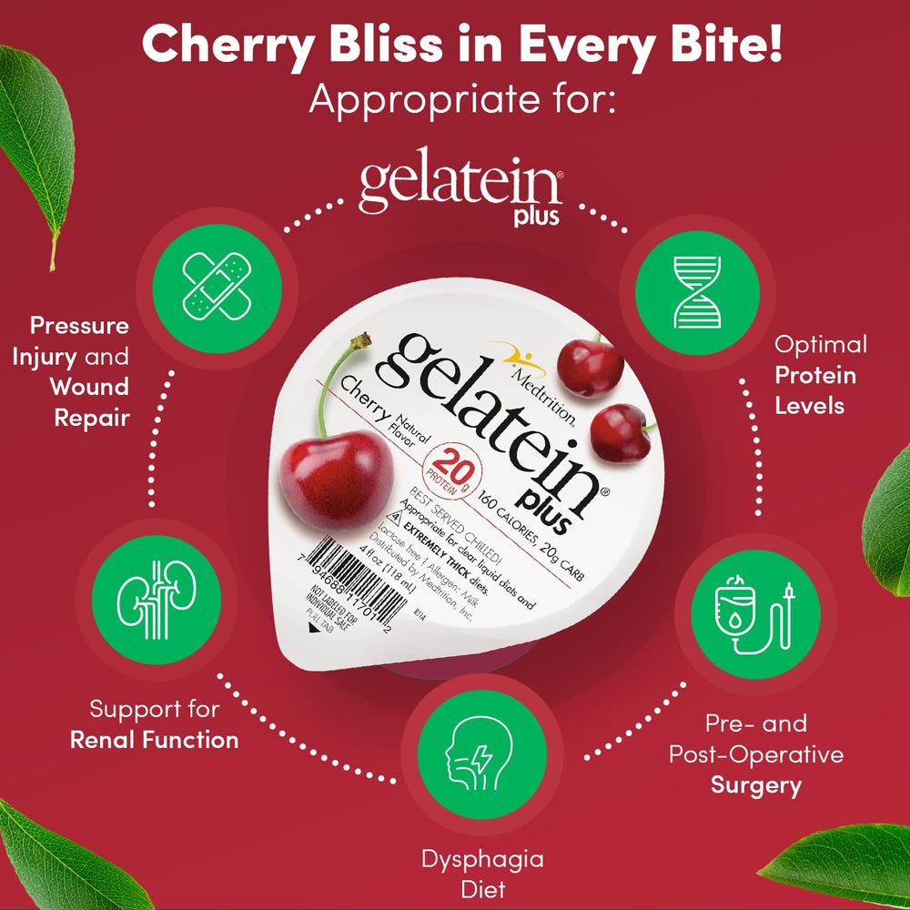 Medtrition Gelatein Plus Cherry ready to drink bottle ideal pre or post workout snack