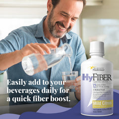 Medtrition HyFiber bottle highlights lactose-free gluten-free attributes.