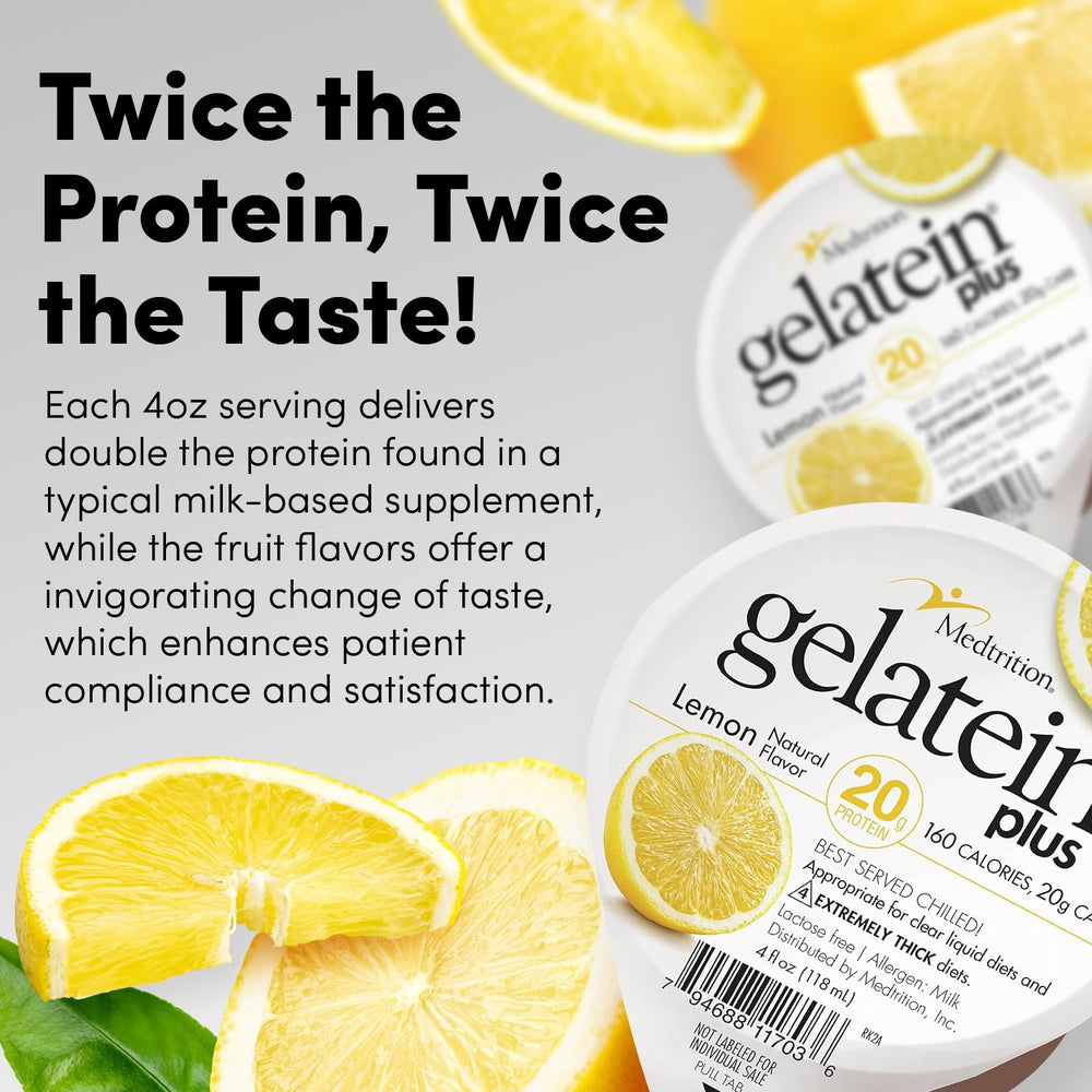Medtrition ProSource Gelatein Plus Lemon ingredients panel.