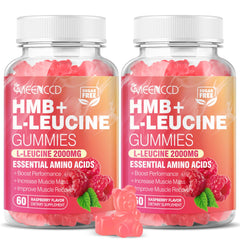 MeenCCD HMB and L-Leucine gummies bottle front view for convenient daily use.