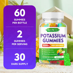 MEENCCD Potassium Citrate Gummies beside water for easy ingestion