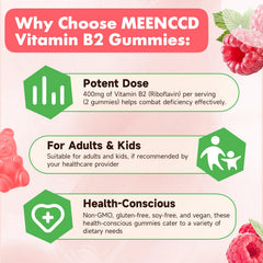 MEENCCD riboflavin gummies kid-friendly serving on a plate.