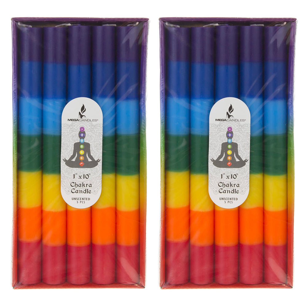 Mega Candles chakra candle close-up of cotton wick for clean burning.