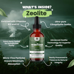 Raspberry-strawberry flavor drops of The One Healer Zeolite Detox for pleasant daily use.