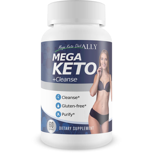Mega Keto Diet + Cleanse bottle closeup for detox support
