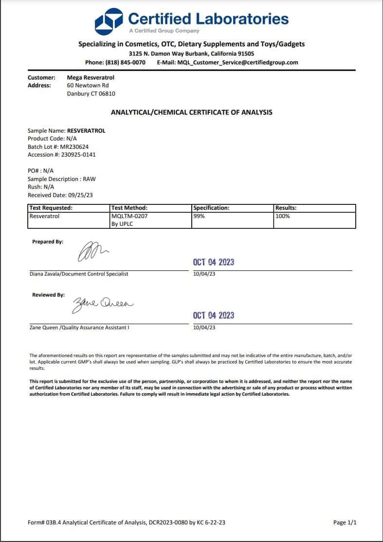 Mega Resveratrol micronized particles close-up for absorption