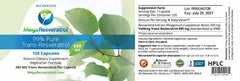Mega Resveratrol tamper-evident cap enhances safety.