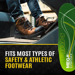 MEGAComfort arch-support insole fits most safety shoes and boots