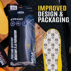 MEGAComfort insoles meet ASTM standards for puncture resistance and reliable performance.