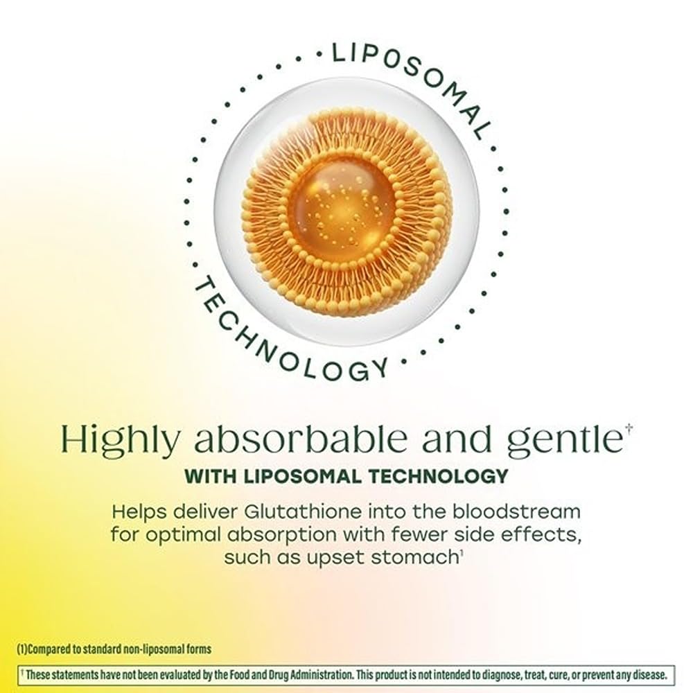 Label highlighting third-party testing and allergen-free formulation on MegaFood glutathione bottle.