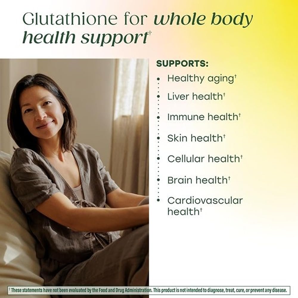 Packaging showing vegan and gluten-free claim for MegaFood liposomal glutathione.