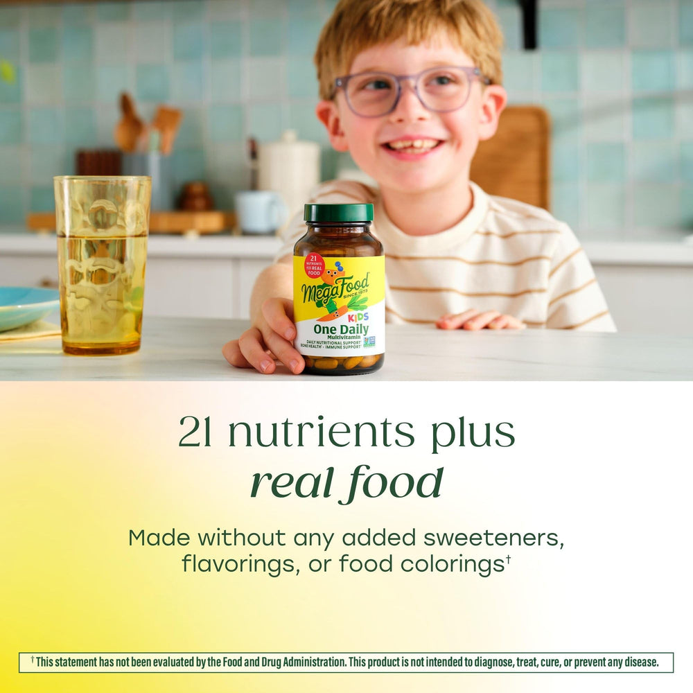 One tablet daily, anytime with a beverage for a simple routine.