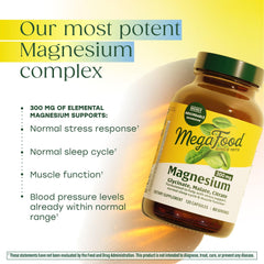 Spinach per serving on MegaFood magnesium label hints real-food nutrition