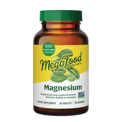 MegaFood magnesium supplement bottle showing tablets for daily mineral support