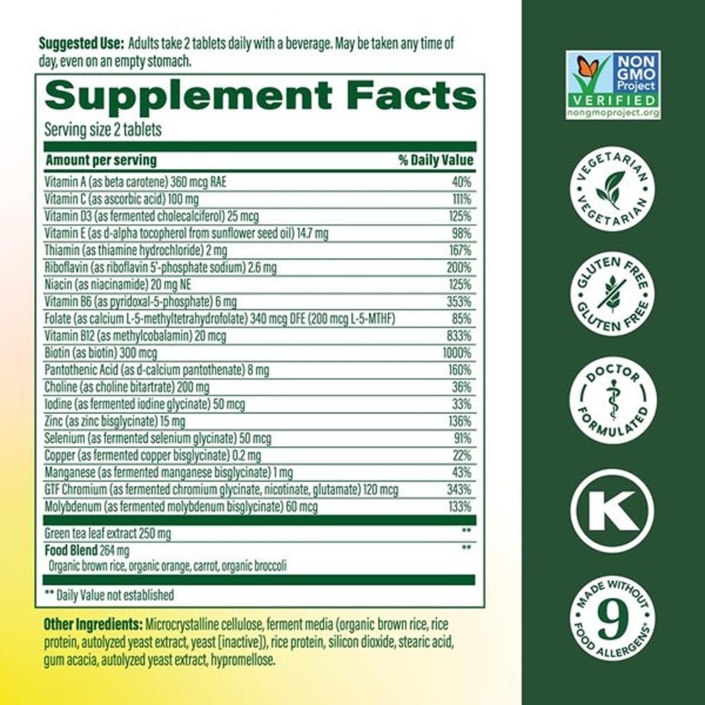 MegaFood Multi for Women 55+ label with ingredients overview