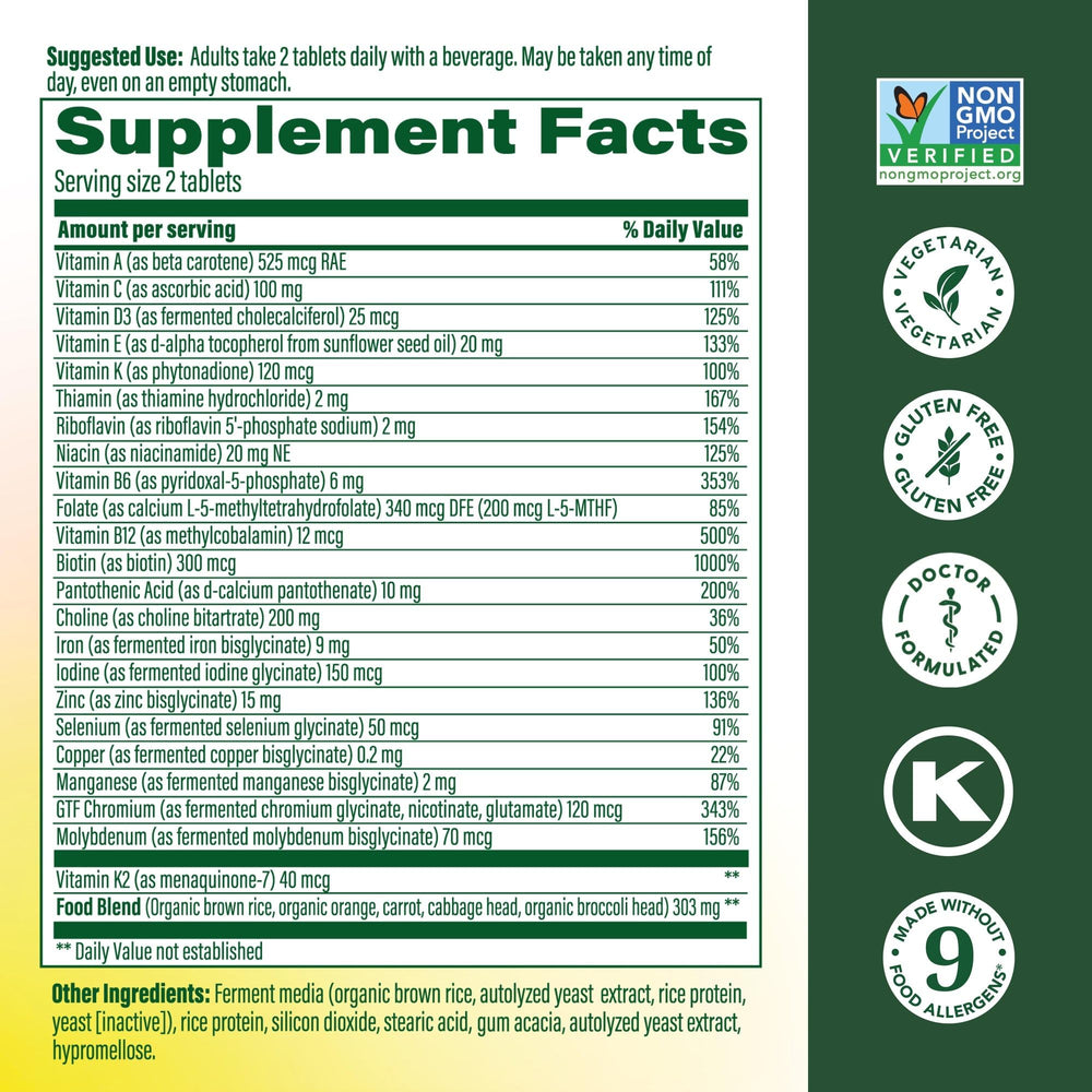 Real-food ingredients like broccoli, oranges and carrots in MegaFood blend