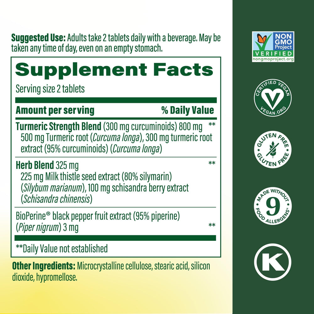 MegaFood Turmeric Curcumin tablets close-up highlighting daily antioxidant support.