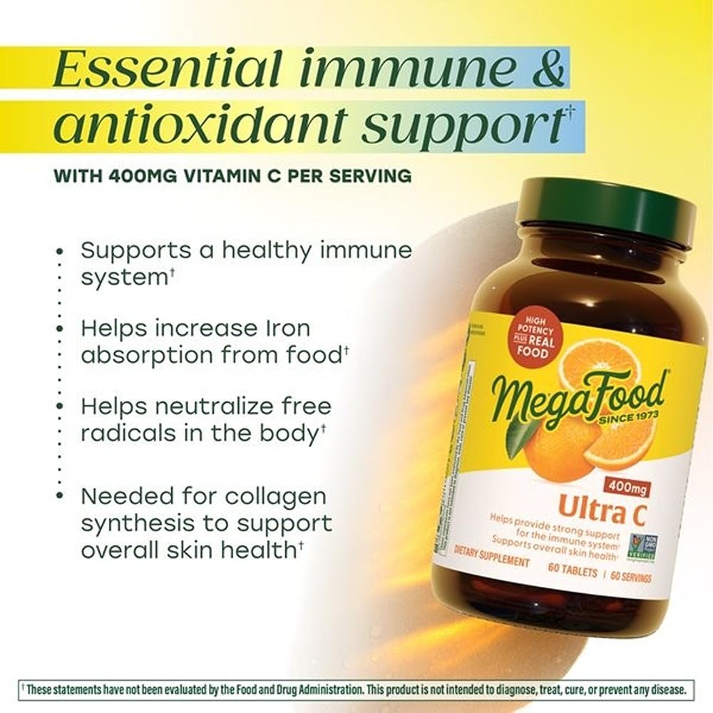 Real food ingredients like broccoli and cranberry highlight natural vitamin C sources
