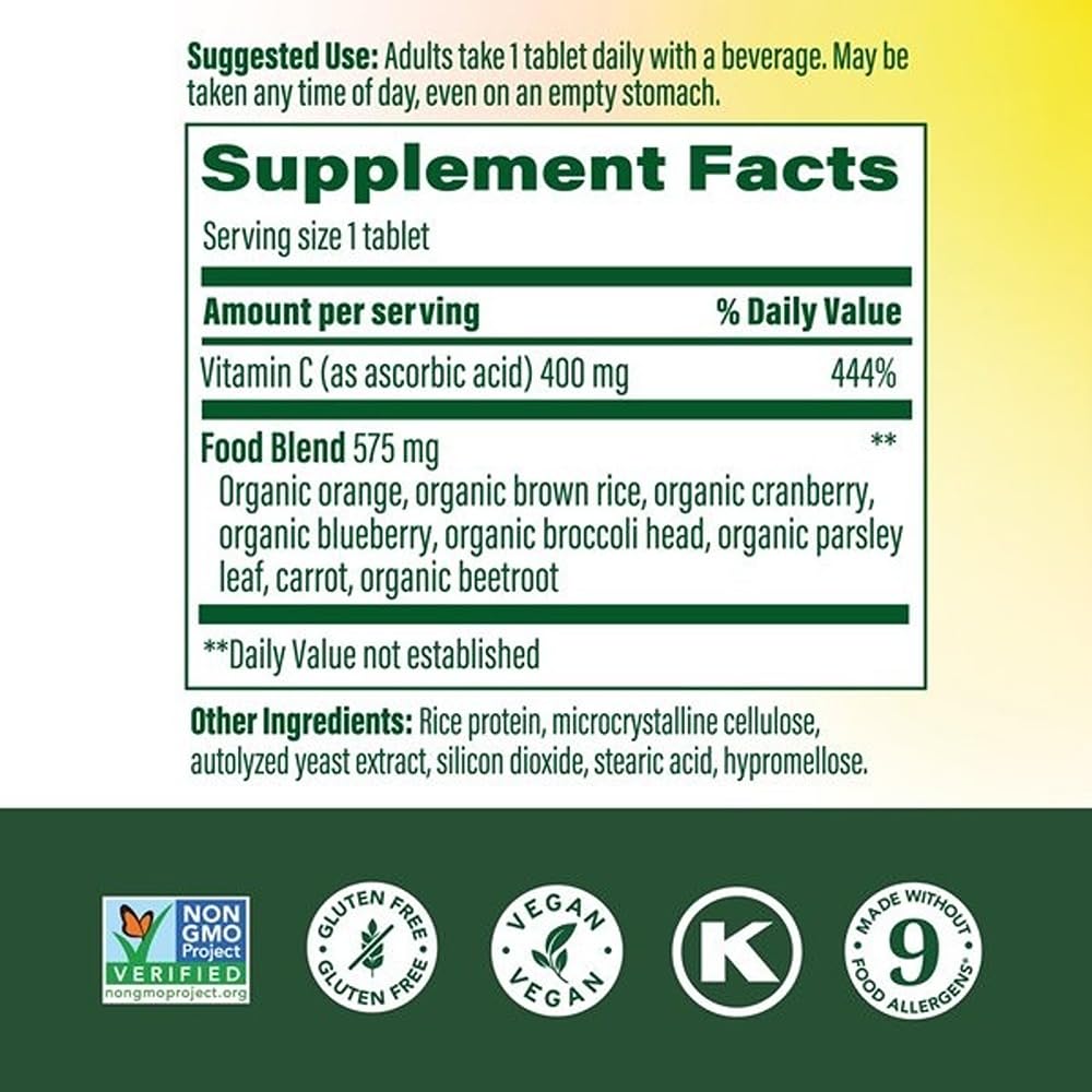 MegaFood Ultra C 400 mg tablets inside illustrate convenient daily capsules for on the go routines