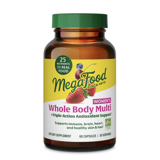 MegaFood Whole Body Women’s Multivitamin bottle front for daily wellness