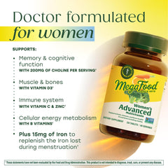 MegaFood label highlighting non-GMO and vegetarian formulation.