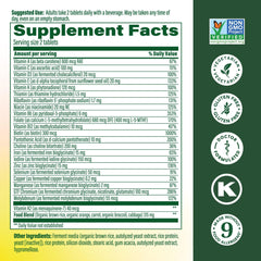 Closeup of MegaFood Women's Advanced Multivitamin tablets for easy daily use.