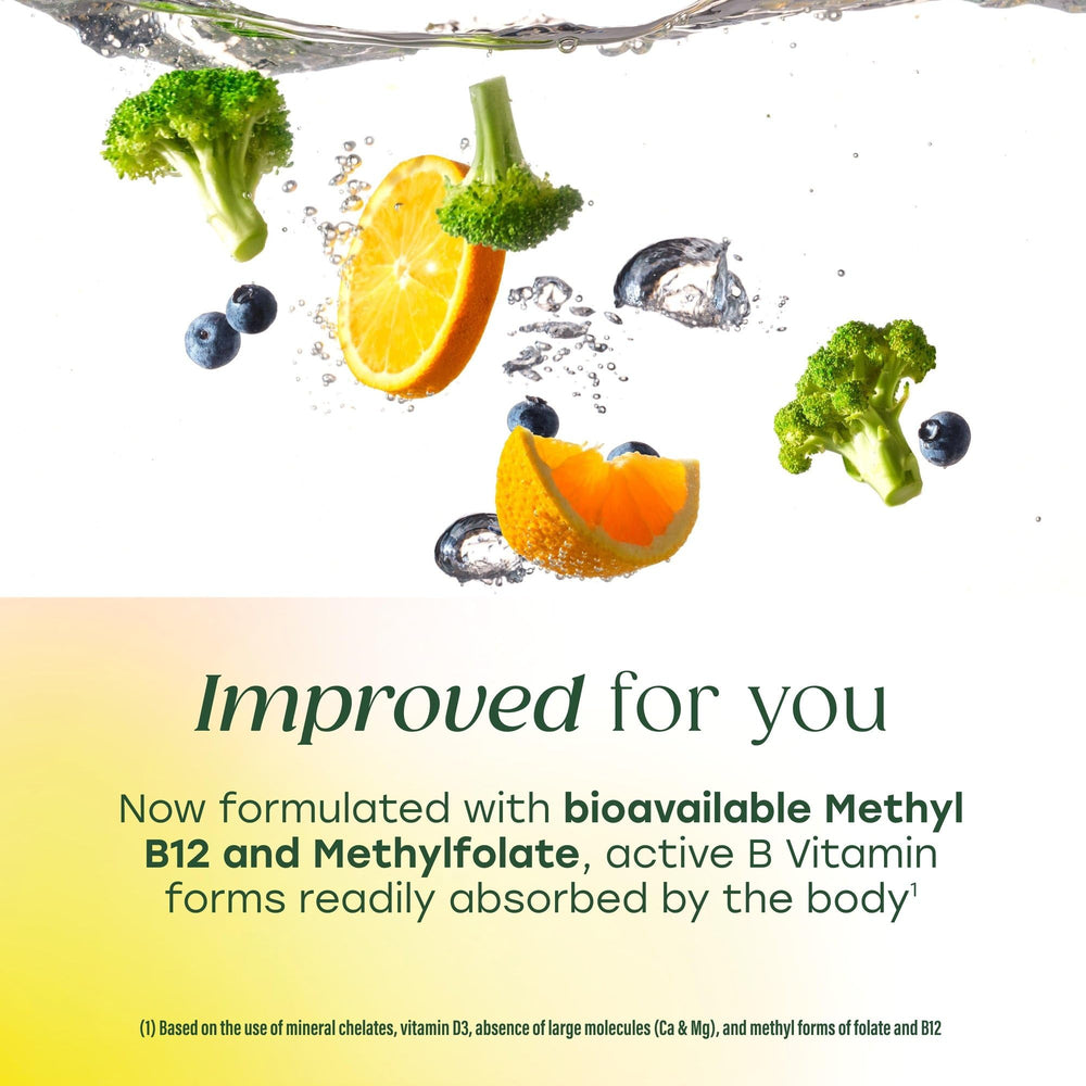 Ingredients close-up confirms non-GMO and dairy-free formula.