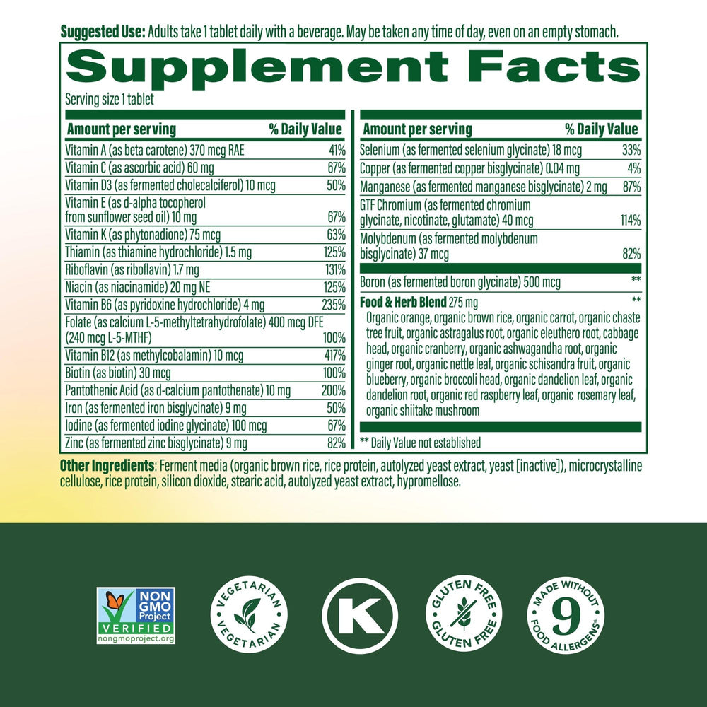 MegaFood real food ingredients graphic featuring blueberry and broccoli