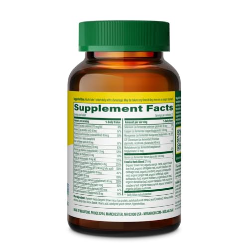 MegaFood Women's One Daily label detail showing essential vitamins and minerals