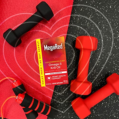 90-count MegaRed bottle offers a convenient long-term supply.