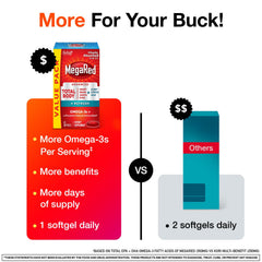 MegaRed Total Body + Refresh krill oil capsules closeup emphasizing sustainable krill source.