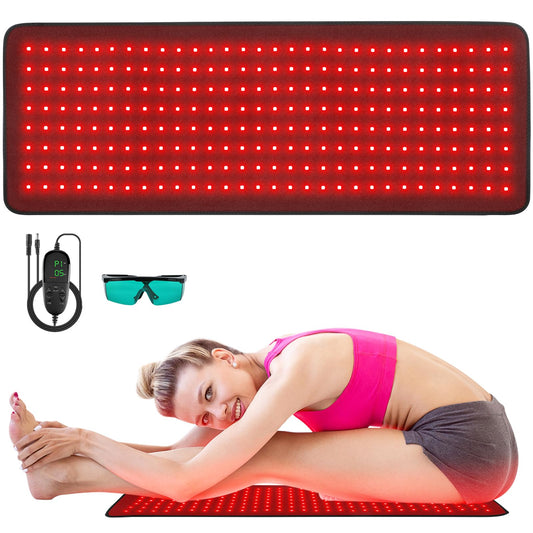 Meiye red light therapy pad, front view, showing full-body coverage for targeted relief.