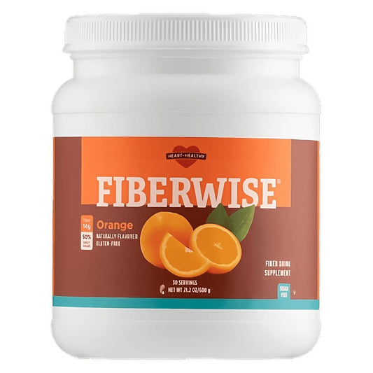 Melaleuca FiberWise Drink orange canister front view highlighting zero sugar formulation
