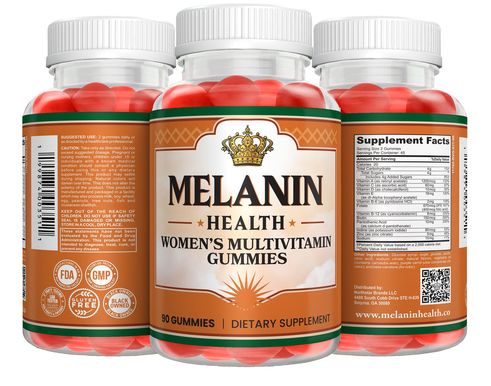 Melanin Health label highlights non-GMO and gluten-free ingredients