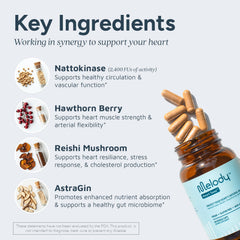 Melody Heart Tune nattokinase-2400fu closeup emphasizing enzyme strength for circulation.