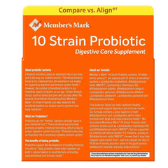 Member's Mark 10-strain probiotic capsules for balanced digestion and immune support