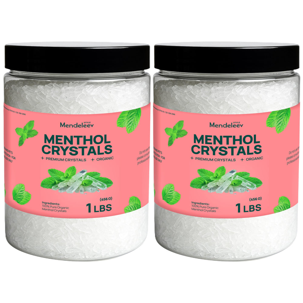 Mendeleev Style menthol crystals 2lb packaging for bulk use in labs and workshops