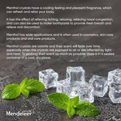 MENDELEEV STYLE Menthol Crystals ideal for aromatherapy and soothing mood through scent.