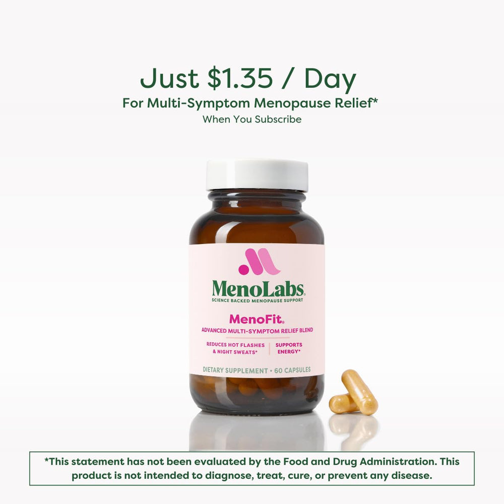 Gut health illustration for Menolabs MenoFit showing balanced microbiome