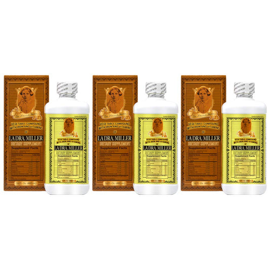 Menper La Dra. Miller Vegetal Compound three-pack bottle front, plant-based nutrition for daily wellness