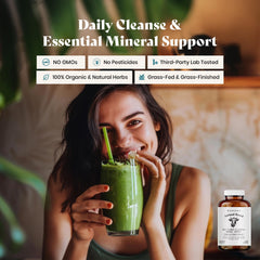 Mensana organic herbs blend with cilantro and chlorella for herbal support.