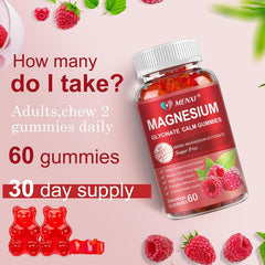MENXI Magnesium Gummies bottle on table suggests convenient daily supplement.