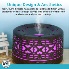mEssentials Wild Essentials diffuser 7-color LED lights for mood lighting.